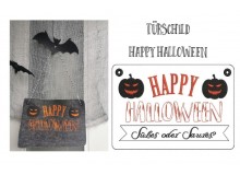 Stickdatei ITH - Türschild Happy Halloween